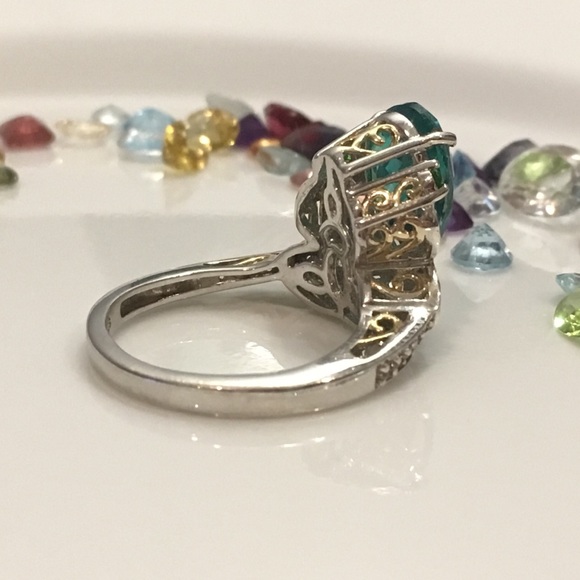 Genuine Peacock Qtz, Russian Diopside/Topaz SS 925 - Picture 6 of 7